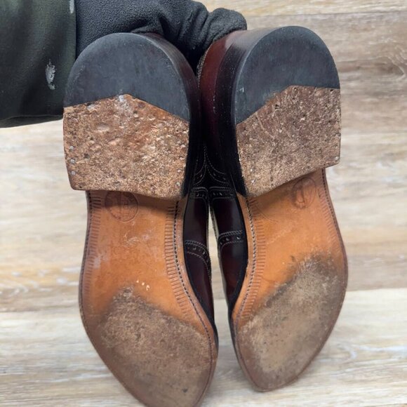 Allen Edmonds Cordovan Wright Burgundy Brown Leather Wingtips Men's Size 9 - Picture 4 of 6